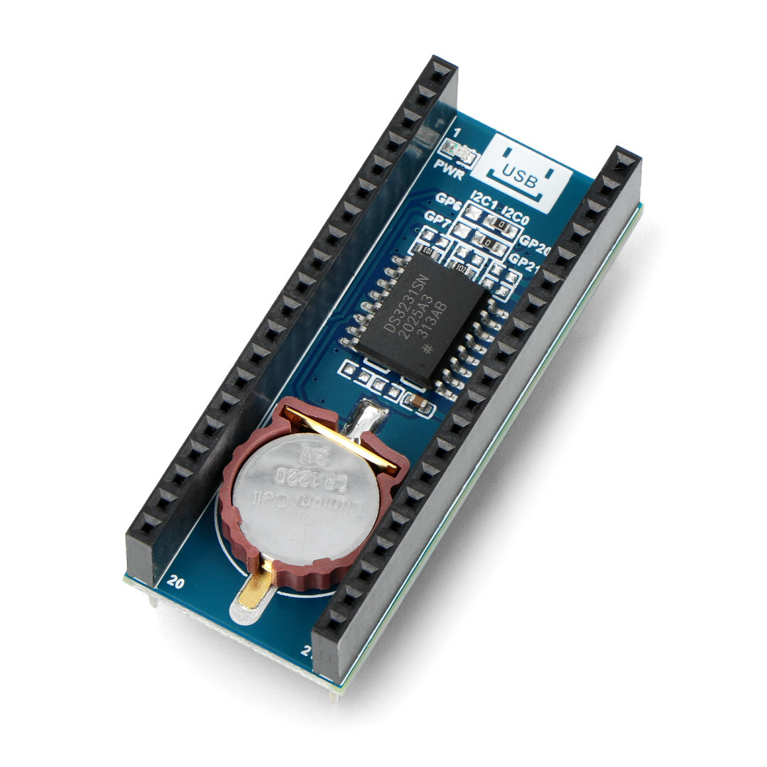 Moduł RTC DS3231 - zegar czasu rzeczywistego - I2C - do Raspberry Pi Pico - Waveshare 19426